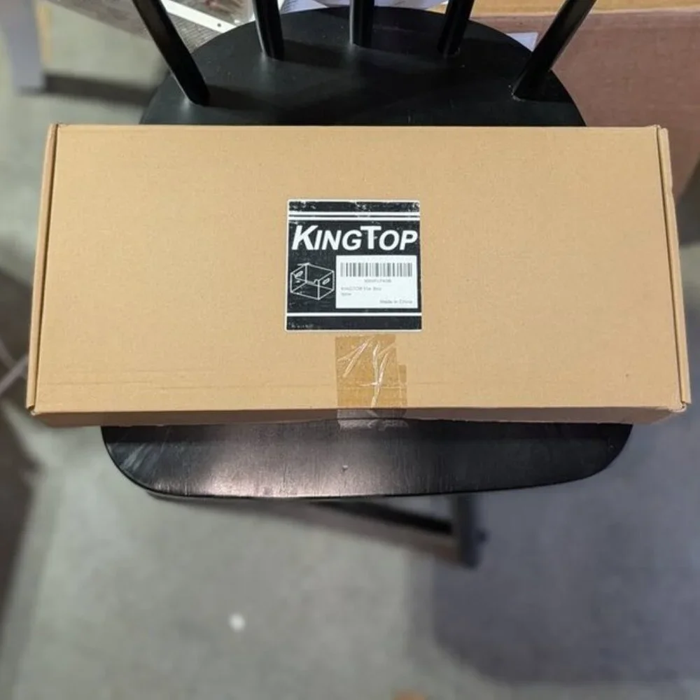 NEW King Top Set of 4 Plastic Collapsible Foldable Folding Small File Boxes Lid